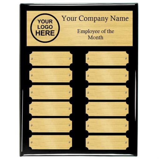 Black Piano Finish with Gold Plates Black Piano Finish Perpetual Plaque with Gold Plates