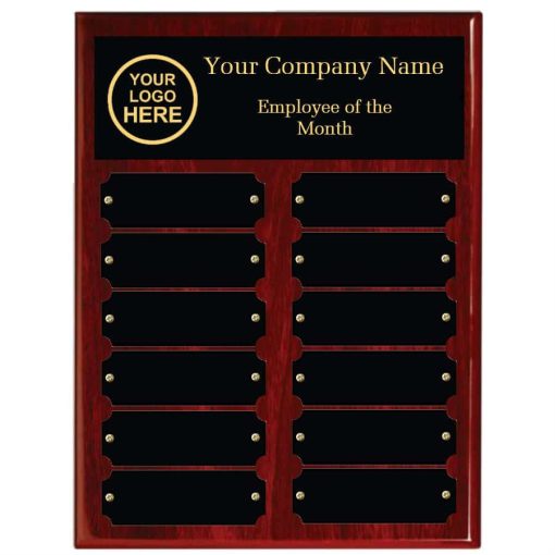 Red Piano Finsih Black Plates Red Piano Finish Employee of the Month Perpetual Plaque