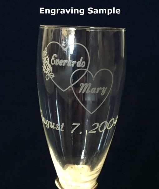 Flute Glasses Engraving Sample Engraved Flute Glasses