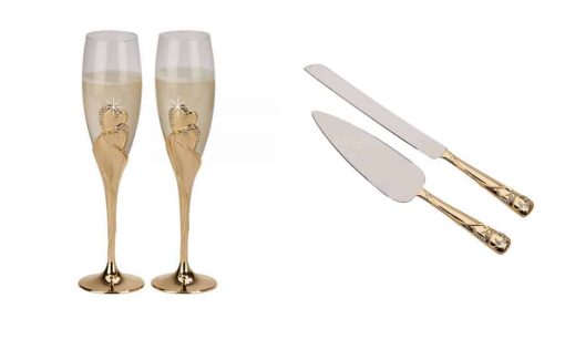 Forever Wedding Set Forever Toasting Flutes and Server Set Wedding Package