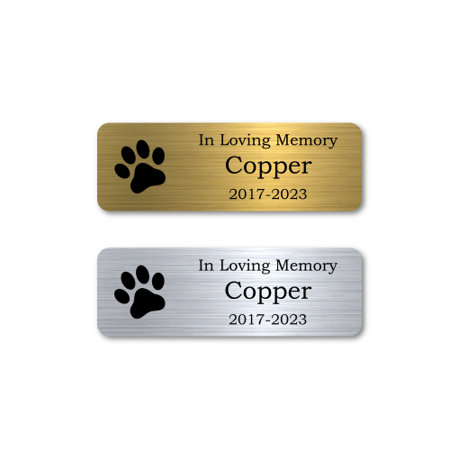 Pet Urn Plate 1-01 Engraved Pet Plaque with Paw Print