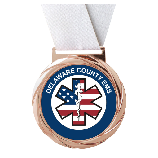 Olympic Medal Bronze Bronze Mega Medal with White Neckribbon