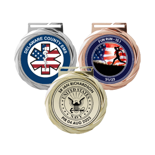 Olympic Medals - Triple No Olympic Gold, Silver and Bronze Mega Custom Medals