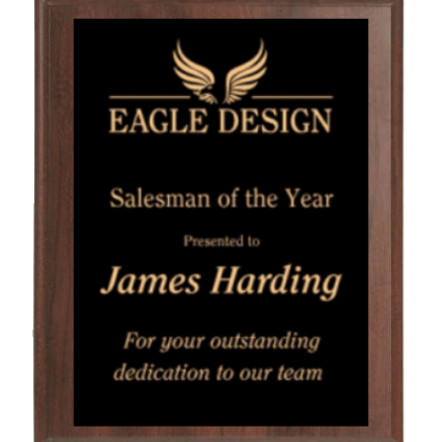 Black and Gold Award Plaque