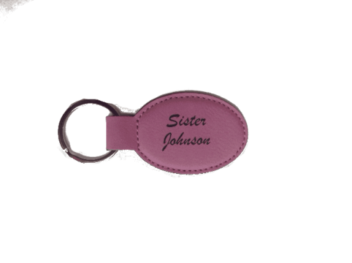 Pink missionary key chain