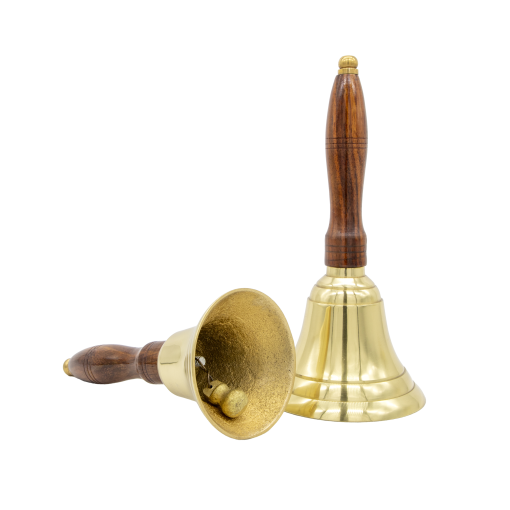 Custom Engraved Brass Bells with Wooden Handle