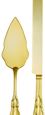 Gold Cake Knife and Server Set