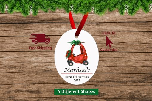 Baby Boy First Christmas Ornament Oval