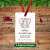 Baby Girl First Christmas Ornament Rectangle