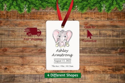 Baby Girl First Christmas Ornament Rectangle