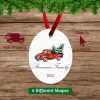 Family Christmas Ornament with Rustic Truck Oval