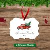 Family Christmas Ornament with Rustic Truck Scallop