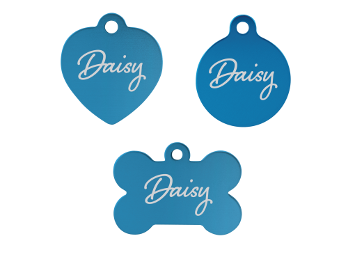 Blue Engraved Pet Tags