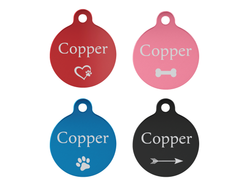 Round Pet Tag with Paw Print