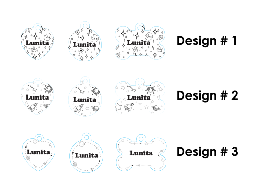 Space Pet Tag Designs