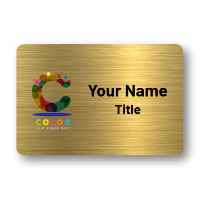 2x3 Gold Name Tag with Company Logo