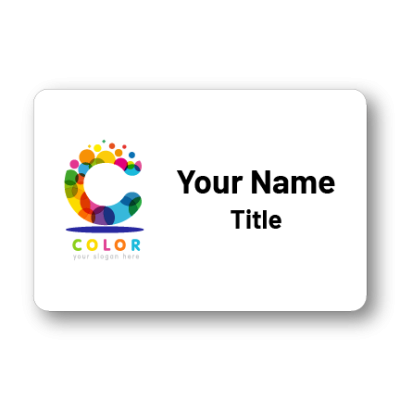 2x3 White Name Tag with Company Logo