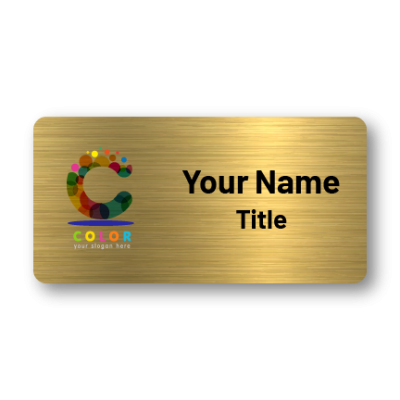 1.5 x 3 White Custom Name Tag with logo